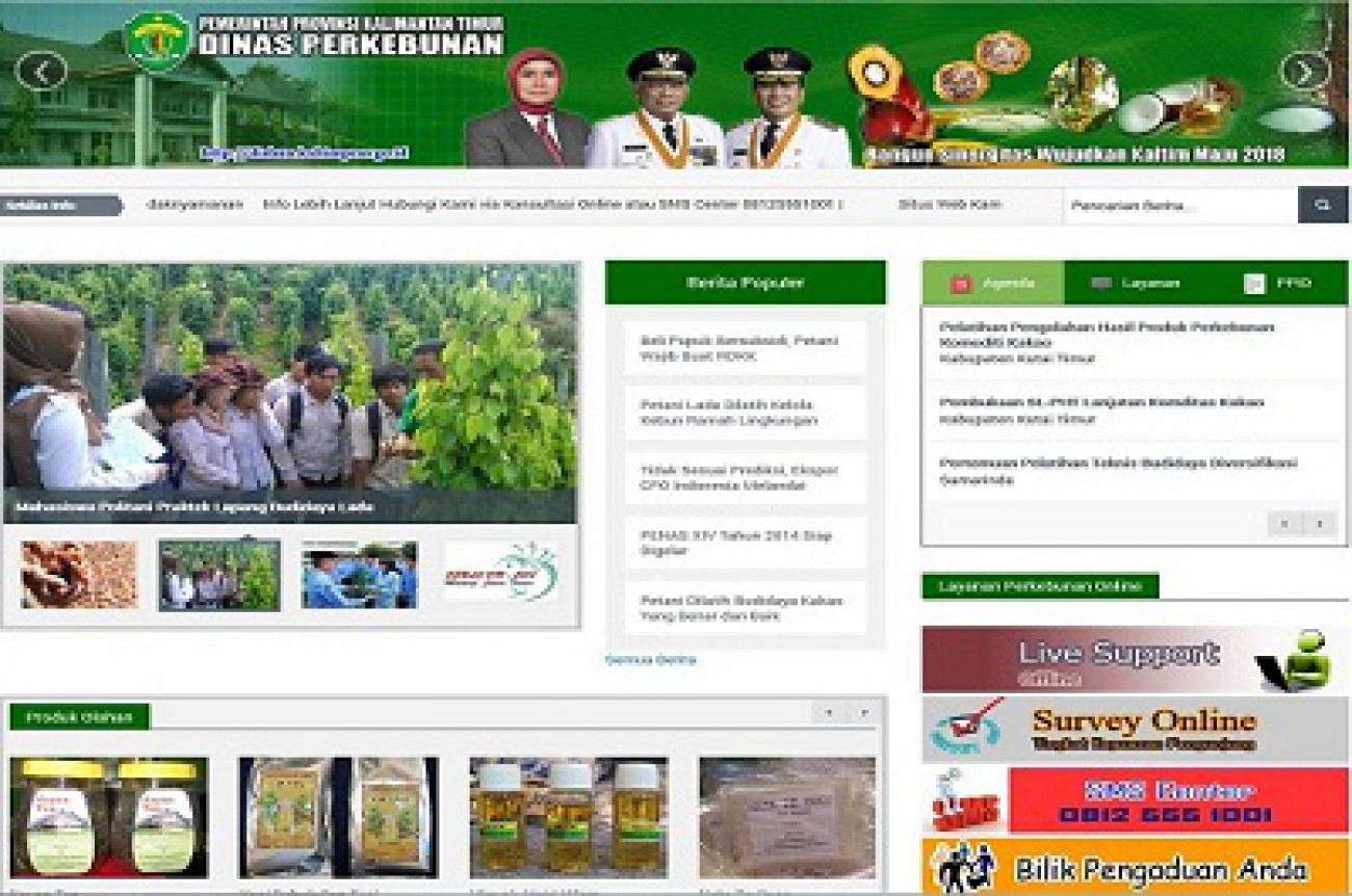 Website Disbun Kaltim Masuk Nominasi 5 Besar Nasional